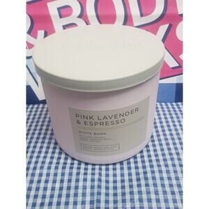 BBW Pink Lavender & Espresso Large 3 Wick Candle Home Fragrance